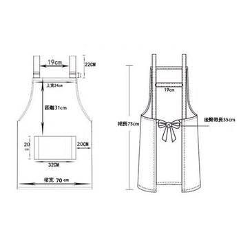 背心款防水廚房圍裙-2口袋_4